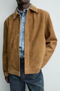 SOBRECAMISA REGULAR FIT PIEL ANTE / Tabaco - Zara фото 5