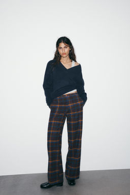 CHECK WOOL TROUSERS - Zara фото 6