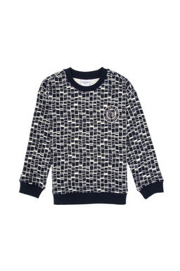Erkek _ocuk Lacivert Bisiklet Yaka Sweatshirt