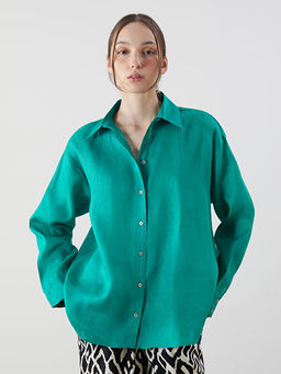 Oversize %100 Keten Kad?n G?mlek