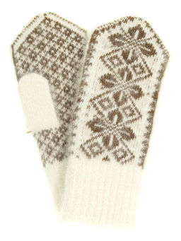 Варежки женские "Цветы с ромбами" ПП 3231-6