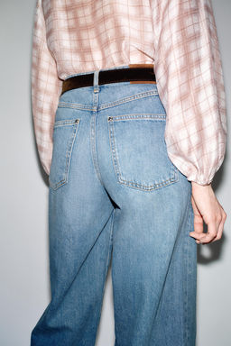 Z.08 BELTED WIDE-LEG CROPPED JEANS - Zara фото 5