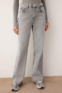 Gri Yuksek Bel Wide Leg Jeans TWOSS25JE00172