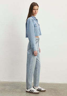 Brenda 90lar Indigo Mavisi Jean Ceket фото 4