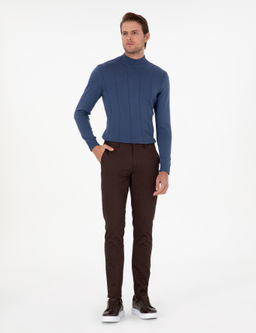 Koyu Kahverengi Slim Fit Kanvas Pantolon - Pierre cardin фото 3