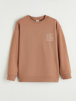 Yaz? Bask?l? Erkek ?ocuk Sweatshirt