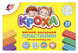 Пластилин восковой Луч КРОХА 20 цветов 300 г ассорти, со стеком
