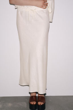 ZW COLLECTION LINEN SHORT SLEEVE TOP - Zara фото 3
