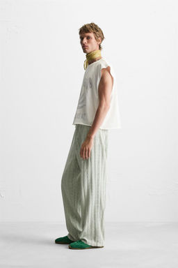 RELAXED FIT JACQUARD TROUSERS - Zara фото 34