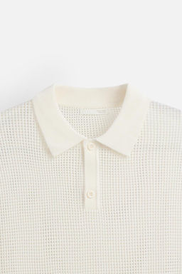 OPENWORK TEXTURED POLO SHIRT - Zara фото 10