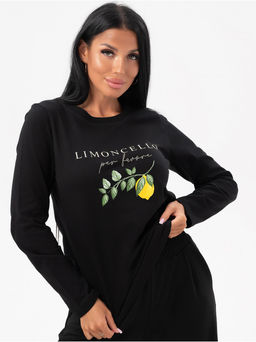 Лонгслив Лимон женский черный