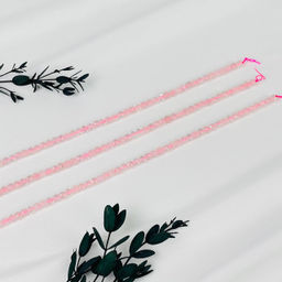 Бусины для украшений из мадагаскарского Розового кварца (86 бусин) 39 см