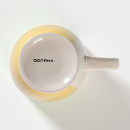 Кружка керамическая Доляна «Подсолнух», 360 мл, цвет зелёный