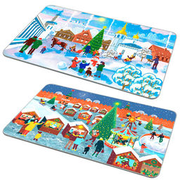 Доска разделочная. Подставка под горячее "ЗИМНИЕ ГОРОДА" VL2-271