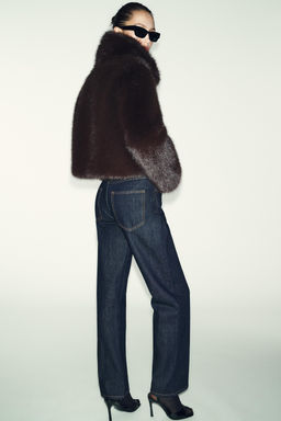 FAUX FUR COLLAR JACKET - Zara фото 19