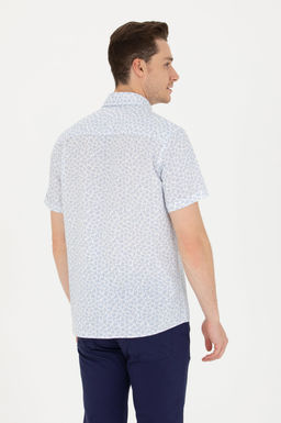 U. S. Polo Assn Мужская синяя рубашка с коротким рукавом - U.s. polo assn фото 5