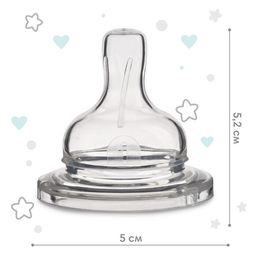 Соска на бутылочку, от 6 мес., Крошка Я, широкое горло, быстрый поток, Ø50 мм.