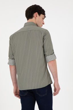 Мужская рубашка цвета хаки с длинным рукавом Неожиданная скидка в корзине - U.s. polo assn фото 5