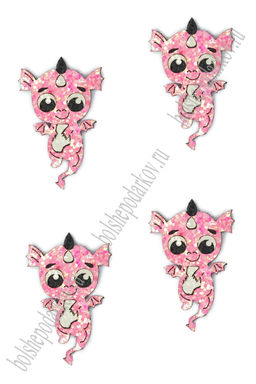 Лазерная вырубка из кожзама "Дракончик №26" 3,2*5 см (10 шт) несклеенная