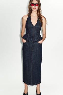 Z1975 MIDI DENIM SKIRT - Zara фото 12