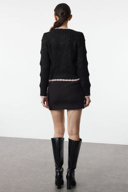 TRENDYOLMILLA Ekru Kurdele/Fiyonk Detayl? Boncuk Islemeli Triko H?rka TWOAW25HI00247  фото 5