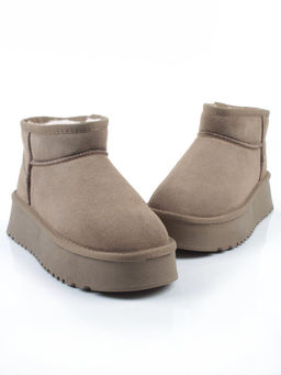 04-PF8520-6 KHAKI Угги женские (натуральная замша, 100% шерсть)