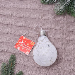 Ёлочная игрушка светящаяся Пора чудес лампочка снежная, 710 см, белый - Зимнее волшебство фото 3