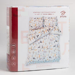 Постельное белье Этель Дуэт Let it snow (вид 1) 143*215 см - 2 шт, 240*220 см, 70*70 см - 2 шт  фото 5