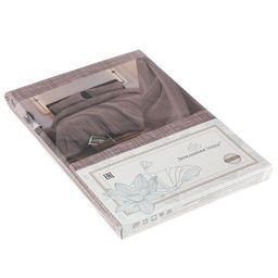 Простыня односпальная на резинке "Ария" беж 90х200см, свесы 27см, поплин "Комфорт" 115г/м2, хлопок 100%, упаковка "классическая" ПВХ 28х41см, "Домашняя мода" (Россия)