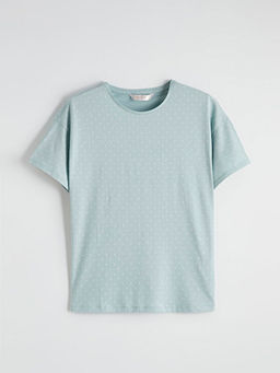 Bisiklet Yaka Puantiyeli Kad?n Pijama ?st?