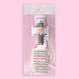 Расчёска массажная, с магнитом, прорезиненная ручка, 7.5×25.5 (±1) см, серая