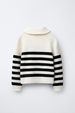 STRIPED KNIT SWEATER WITH ZIP - Zara фото 2