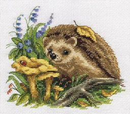 Klart набор для вышивания 8-202 Ежик в лисичках 17 х 15 см