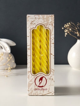 Набор свечей витых, 2.3×24.5 см, 5 ч, 50 г, 4 шт., жёлтый