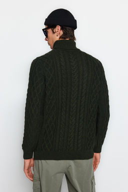 TRENDYOL MAN Vizon Slim Fit Yunlu Bal?kc? Yaka Sac Orgu Triko Kazak TMNAW22KZ0302 - Trendyolmilla фото 19