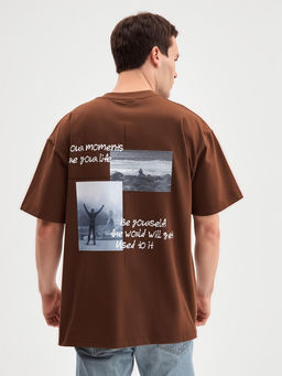 Футболка мужская MINAKU: Moments, коричневая, р-р 50-52