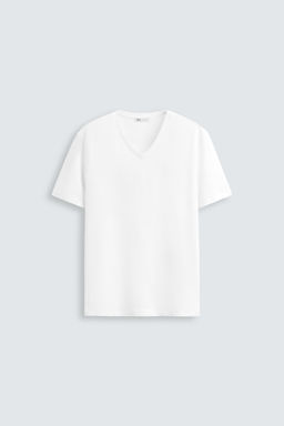BASIC V-NECK T-SHIRT - Zara фото 14