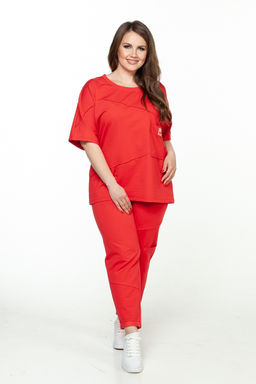 Брюки футер 2-х нитка 102/08/Красный - Rise фото 7