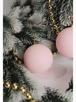 Цена за 2 шт. Ёлочные игрушки Матовый, шары новогодние, d=8 см, набор 2 шт., розовый - Зимнее волшебство фото 3