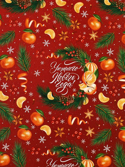 Набор упаковочной бумаги «Новый 2026 год лошади», 4 листа, 70 × 100 см