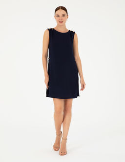 Lacivert D__me Detayl_ Elbise - Pierre cardin фото 3