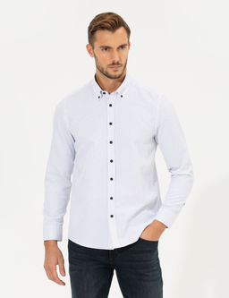 Lacivert Slim Fit Uzun Kollu G_mlek