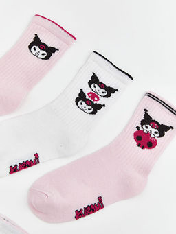 Kuromi Desenli K?z ?ocuk Soket ?orap 5li
