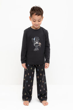 К 1600/угольный серый,цветные роботы пижама дет