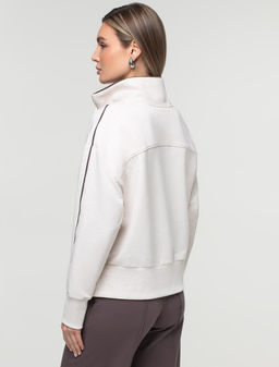 Джемпер из эластичного футера двухнитки с воротом на молнии