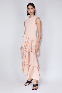 Vestido en punto roma con falda de sat?n - H&m фото 6