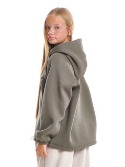 Толстовка с начесом 22-7498 хаки - Mini maxi фото 2