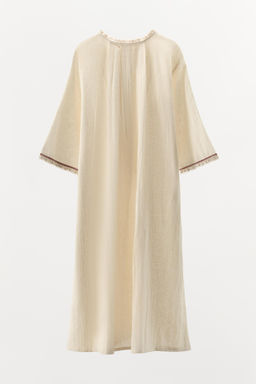 LIMITED EDITION CONTRAST LINEN BLEND KAFTAN - Zara фото 6