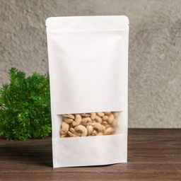 Цена за 50 шт. Пакет Zip-lock Крафт, белый, с прямоугольным окном 16 х 26 см