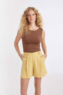 Приталенная футболка с коротким рукавом - Defacto фото 4